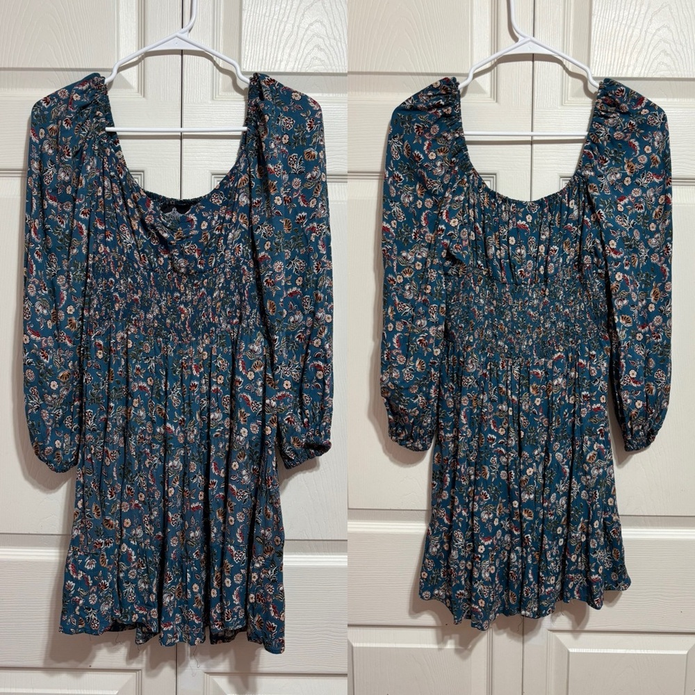 Angie Teal Floral Dress